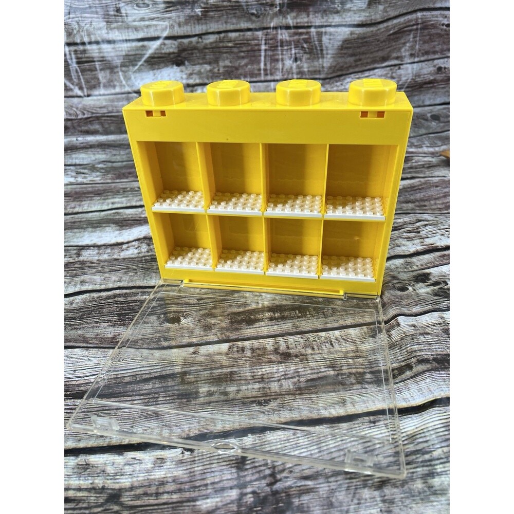 Lego Yellow Minifigure Display Case for 8 Minifigs - Can Hang Or Stand Upright